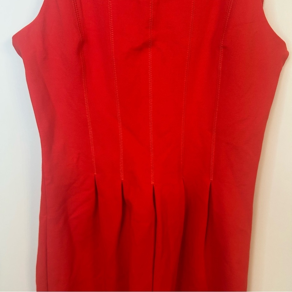 J.Crew Women’s Red Fit and Flare Sleeveless Pleated Dress, Size 4 - Picture 3 of 9